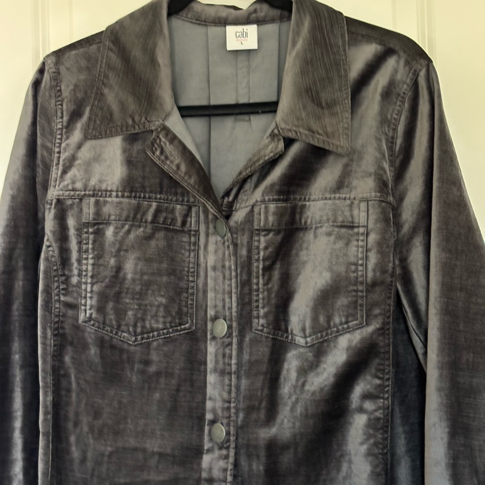 CAbi Charcoal Velvet Blazer